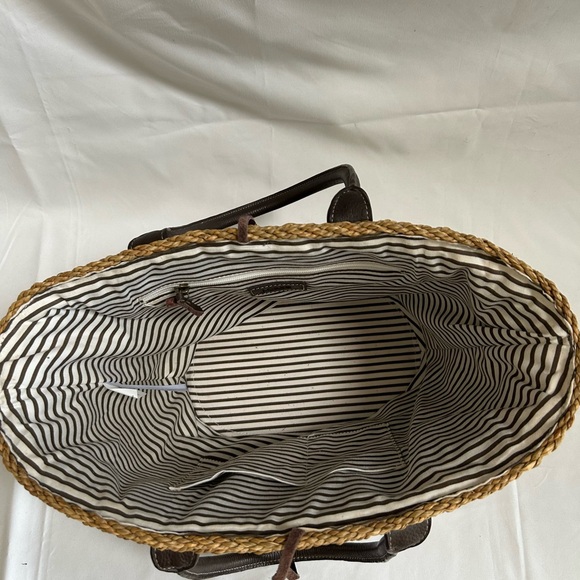 J. Crew Woven Straw Tote with Brown Handles - Picture 3 of 11